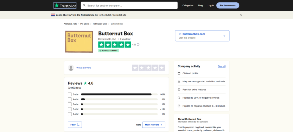 Butternut trustpilot reviews