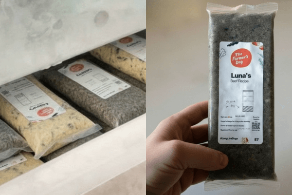 The farmers dog food in my freezer and one recipe