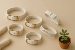 Witte hondenhalsband